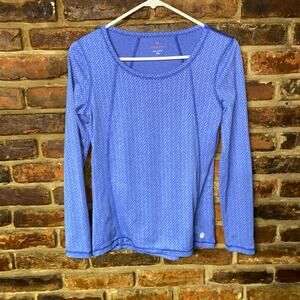 Talbots Blue Long Sleeve Stretch Fitted Activewear Top Women's Size XS